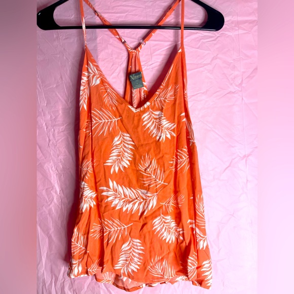 Natural Reflections women’s medium tropical orange and white tank - Picture 1 of 5